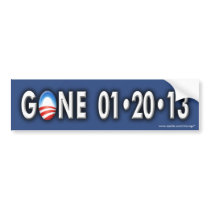 Anti Obama “GONE 012013” Bumper Sticker