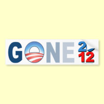anti Obama "Gone 2012" sticker bumper stickers
