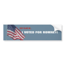 Funny Republican Bumper Sticker on Voted For Romney Republican Political Bumper Stickers By Angela65