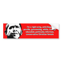 Anti-Obama - I'm a right wing, conservative chrisi bumper stickers