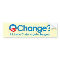 Anti-Obama - It takes a Carter to get a Reagan bumper stickers by antiobama Anti-Obama - It takes a Carter to get a Reagan bumper stickers
