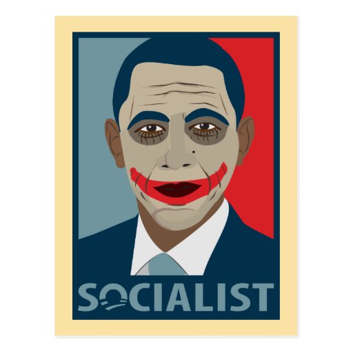 Anti-Obama Joker Socialist Post Card