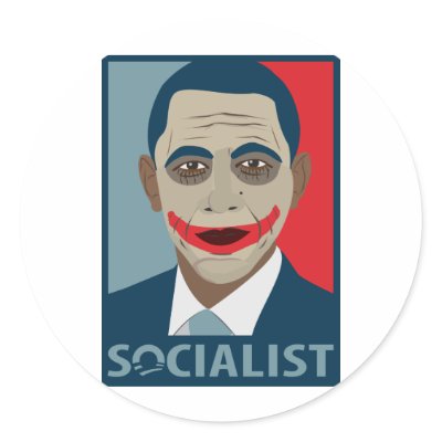 Anti-Obama Joker Socialist Round Stickers by AmericanElephant
