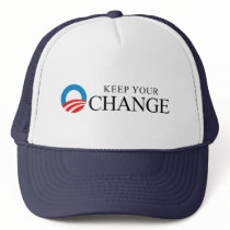 Anti-Obama - Keep your change black Trucker Hats