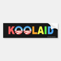 anti Obama "Koolaid" Black sticker Bumper Stickers