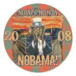 Anti Obama No Way No How Nobama Round Stickers
