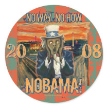 Anti Obama No Way No How Nobama Round Stickers