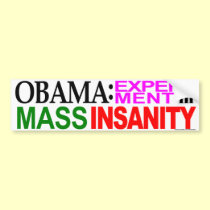 anti Obama "Obama Experiment..." bumper sticker bumper stickers