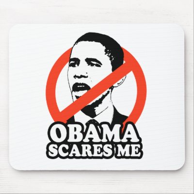 ANTI-OBAMA / OBAMA SCARES ME T-shirt Mouse Mats by antiobama