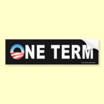 anti Obama "One Term" Black Sticker bumper stickers