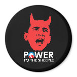 ANTI-OBAMA - POWER TO THE SHEEPLE REFRIGERATOR MAGNET
