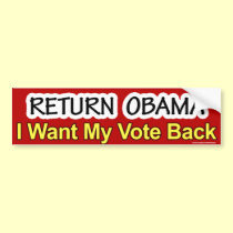 anti Obama "Return Obama" bumper sticker bumper stickers