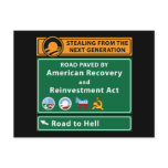 Anti-Obama: Road To Hell Paved With Stimulus postcards