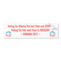Anti Obama Sticker, NOBAMA 2012, Bumper Sticker