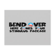Anti Obama stimulus package Postcard