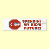 Anti-Obama “Stop Spending Kid's Future” bumper stickers