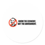 Anti-Obama T-shirt - Grow the economy Round Stickers