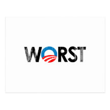 ANTI-OBAMA - WORST BLACK- Faded.png Post Card