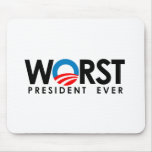 Anti-Obama - Worst President Ever black Mouse Mats