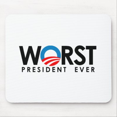 Anti-Obama - Worst President Ever black Mouse Mats by obamanation