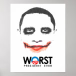 Anti-Obama - Worst President Ever black Posters