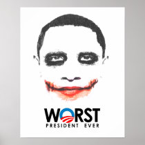 Anti-Obama - Worst President Ever black Posters