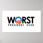 Anti-Obama - Worst President Ever black Print