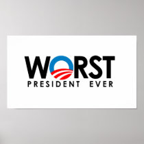 Anti-Obama - Worst President Ever black Print