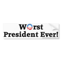 Anti-Obama "Worst President Ever" Bumper Sticker bumper stickers