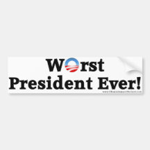 Anti-Obama "Worst President Ever" Bumper Sticker