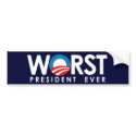 Anti-Obama - Worst President Ever white bumper stickers