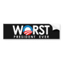 Anti-Obama - Worst President Ever white bumper stickers by antiobama Anti-Obama - Worst President Ever white bumper stickers