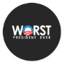 Anti-Obama - Worst President Ever white Round Sticker