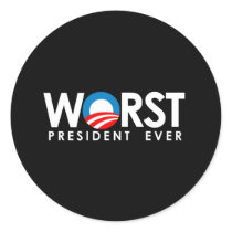 Anti-Obama - Worst President Ever white stickers