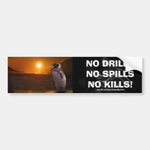 ANTI OIL-SPILL PENGUIN Wildlife Protection Bumper Sticker
