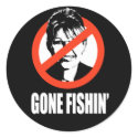 ANTI-PALIN - Gone Fishin' stickers by Politicaltshirts ANTI-PALIN - Gone Fishin' stickers
