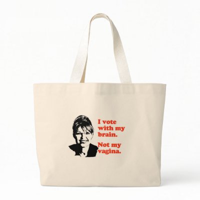 ANTI-PALIN / I voted with my brain Canvas Bags by AntiPalin