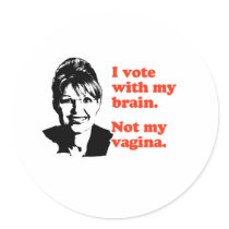 ANTI-PALIN / I voted with my brain stickers