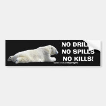 ANTI-POLLUTION POLAR BEAR Wildlife Protection Bumper Stickers