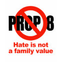 ANTI PROP 8 - Hate is not a family value t-shirts