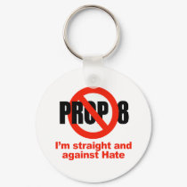 ANTI PROP 8 - Straight against Hate keychains