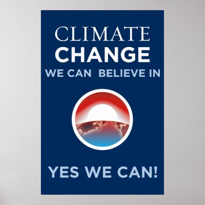 Anti-Protest Climate Change - Obama Parody Poster by monkeyclown