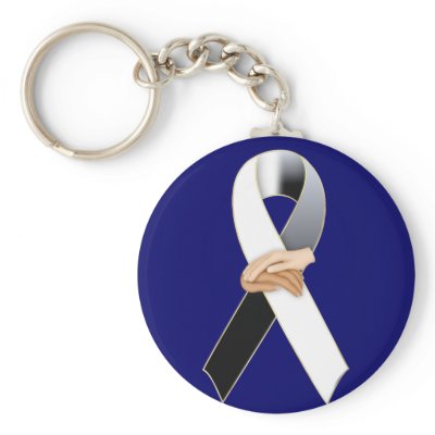 Anti Racism Awareness Ribbon Keychain by mrssocolov