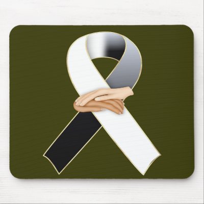 Anti Racism Awareness Ribbon Mousepad by mrssocolov