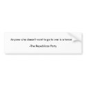 Anti-Republican bumper sticker bumper stickers by CharlieBucket Anti-Republican bumper sticker bumper stickers