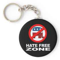 Anti-Republican - Hate Free Zone 2 Key Chains