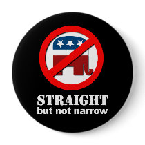 Anti-Republican - Straight but not narrow Pinback Buttons