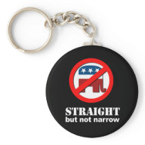 Anti-Republican - Straight but not narrow Keychains