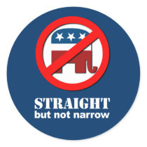 Anti-Republican - Straight but not narrow Round Stickers