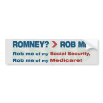 Anti Romney "Romney? > Rob Me!" Political Bumper Sticker